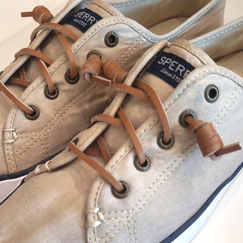 Sperry Top-Sider Crest Vibe Canvas Sneaker Barrel Ties Memory Foam Boat Shoe - Picture 7 of 17